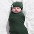 safari-green-bamboo-swaddle-beanie-set-Bellabu Bear at Sophia's StyleSwaddle & Beanie-1